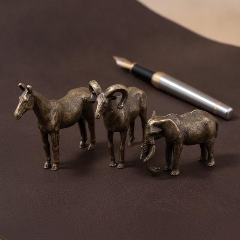Vintage Collectibles Store - Figuras de Animais em Latão Sólido: