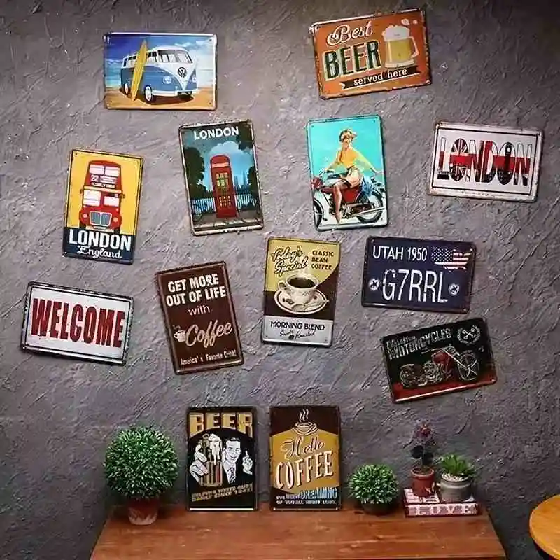 Placa decorativa de metal anti - Vintage Collectible Tins avaliação e preço